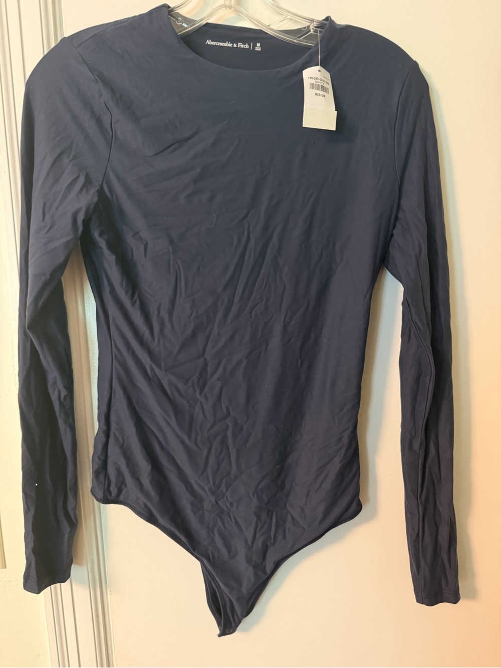 Abercrombie & Fitch Navy Long-Sleeve Fitted Bodysuit NWT M